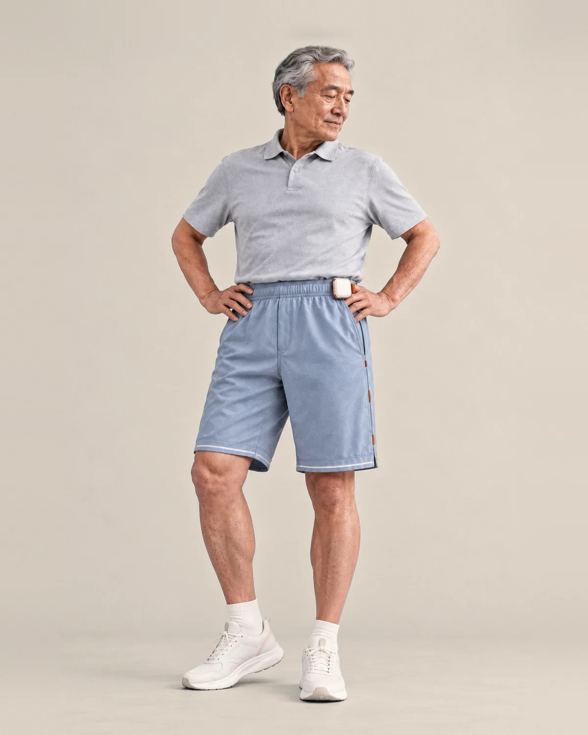 Man wearing the Walking Shorts in Mist